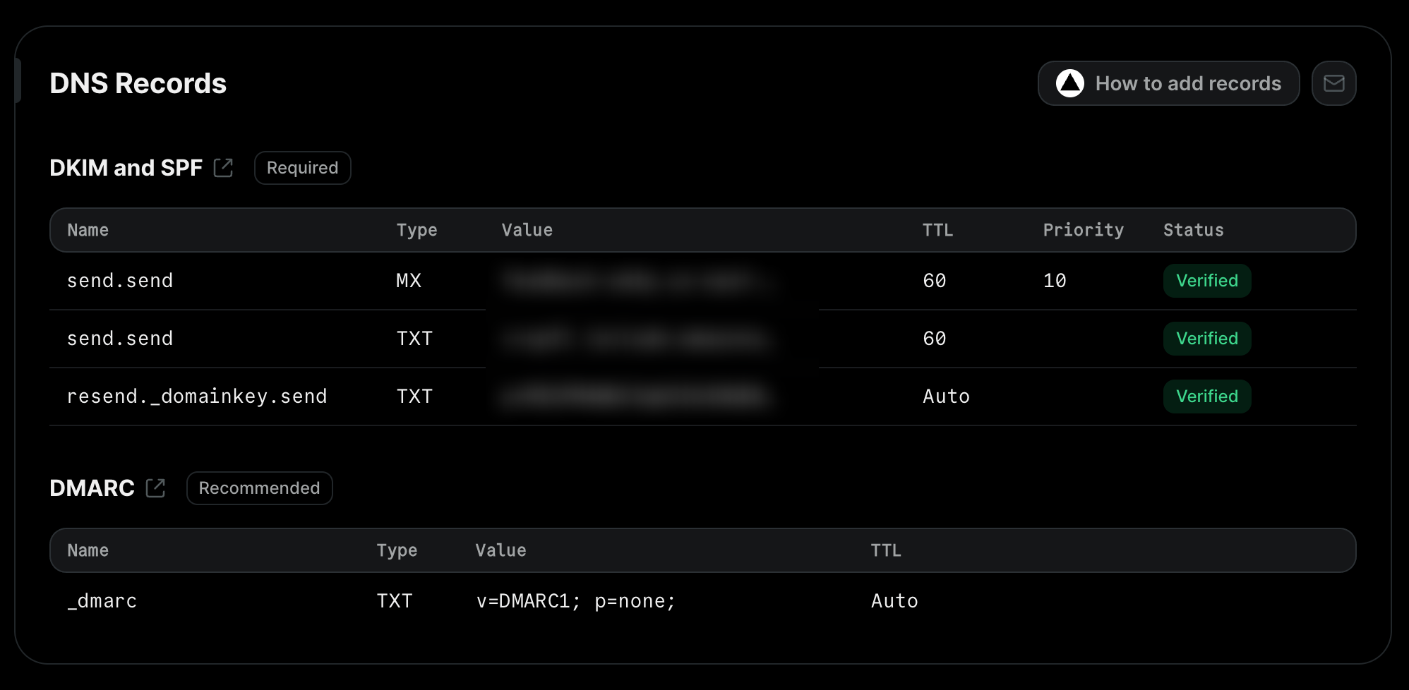 Resend DNS