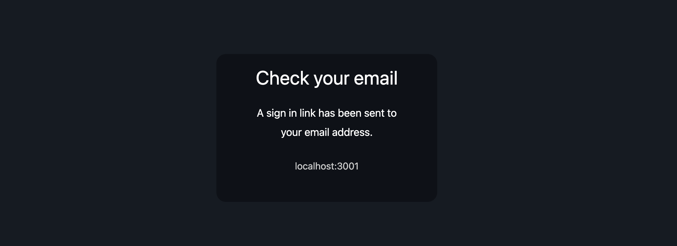 Check your email