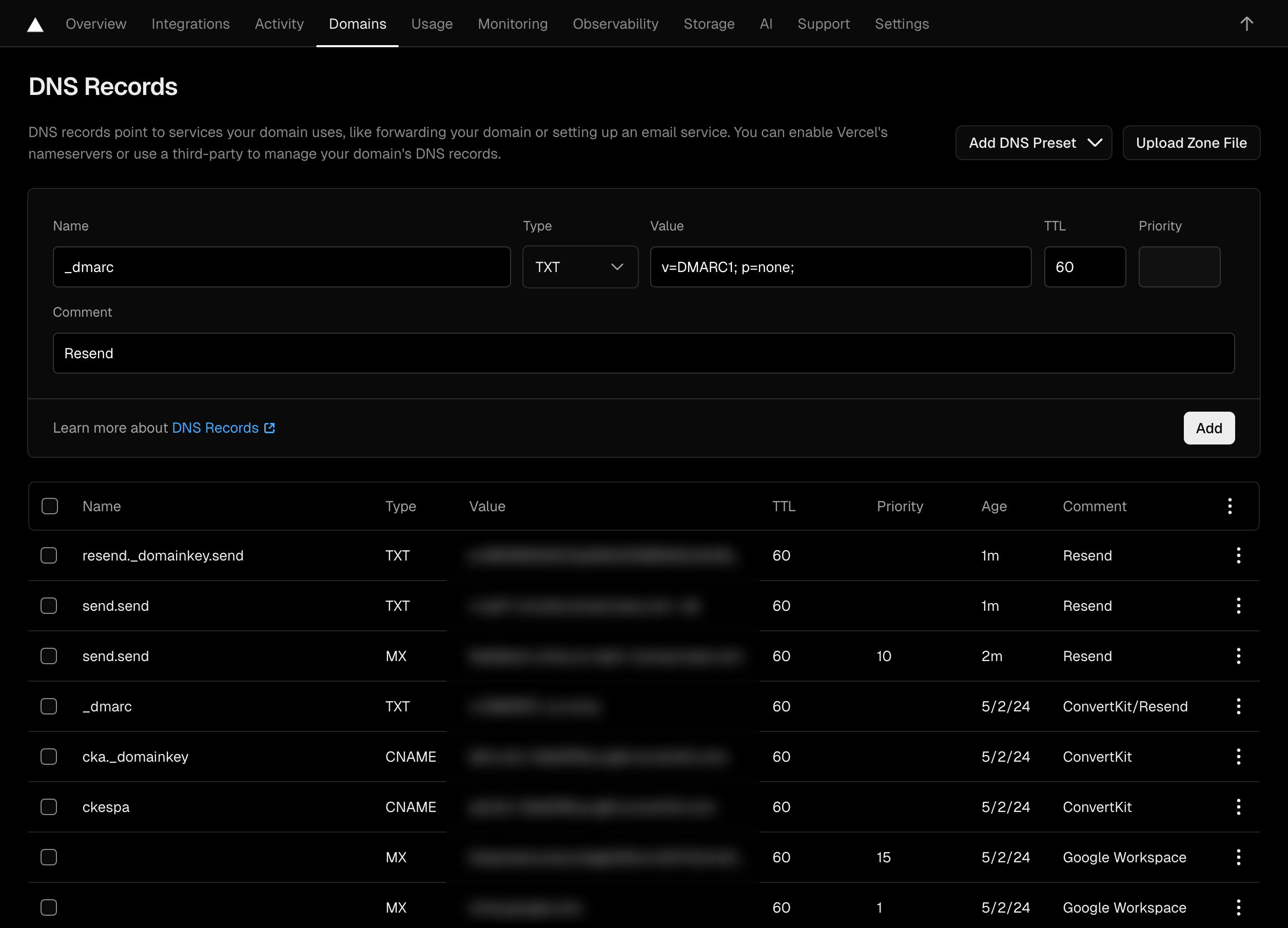 Setting up DNS Records