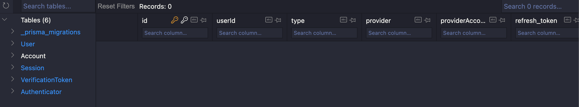 Database structure
