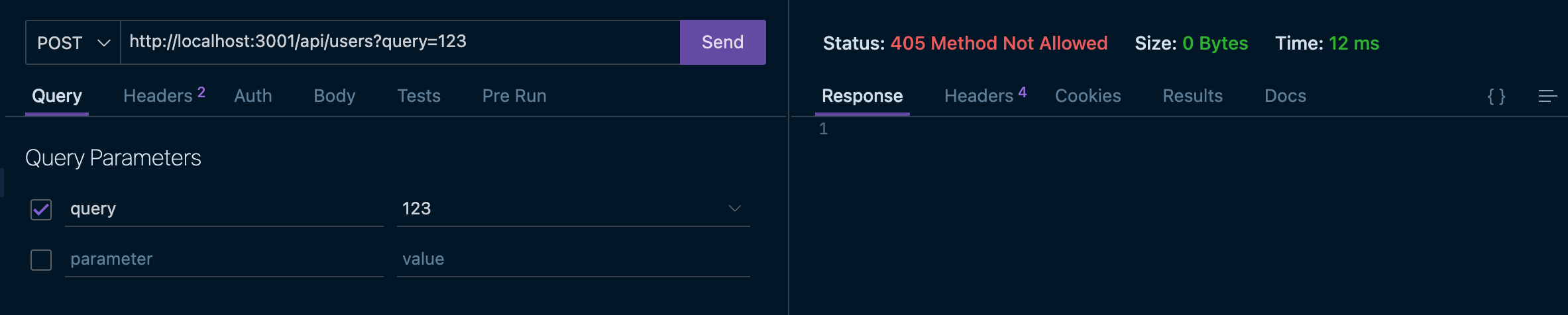 Method not allowed