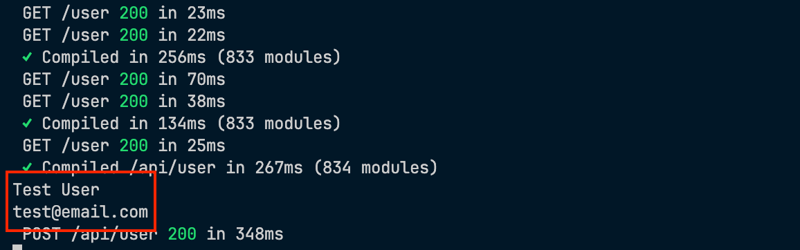 Logged user information