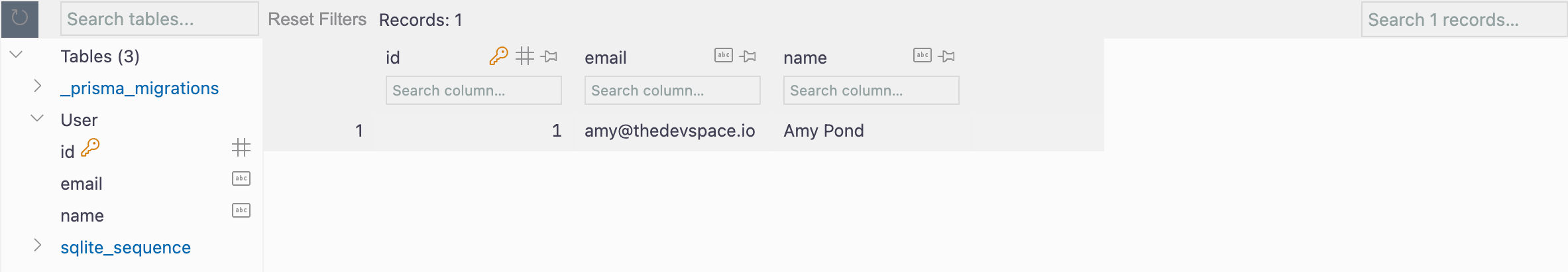 New user database