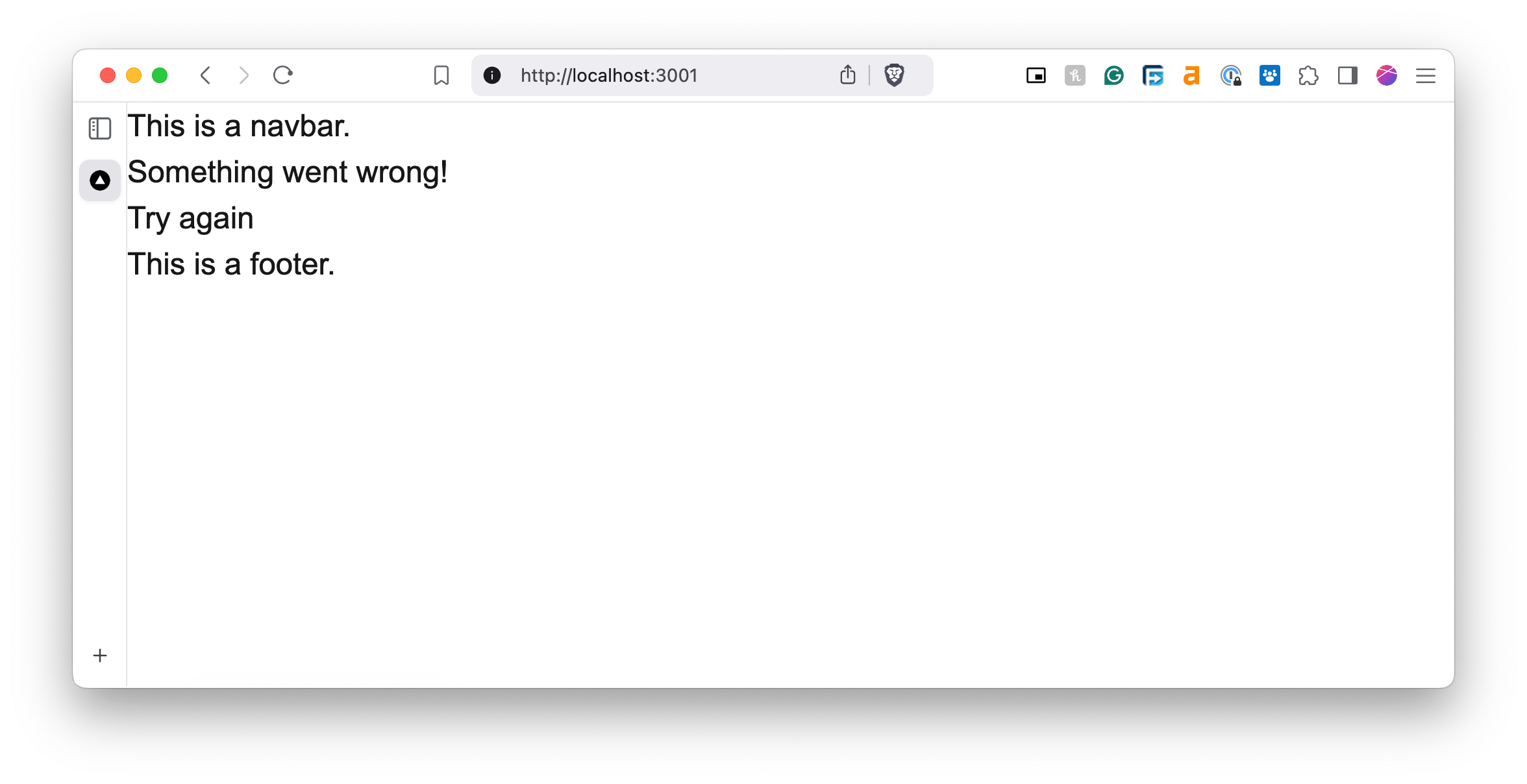 With the error page
