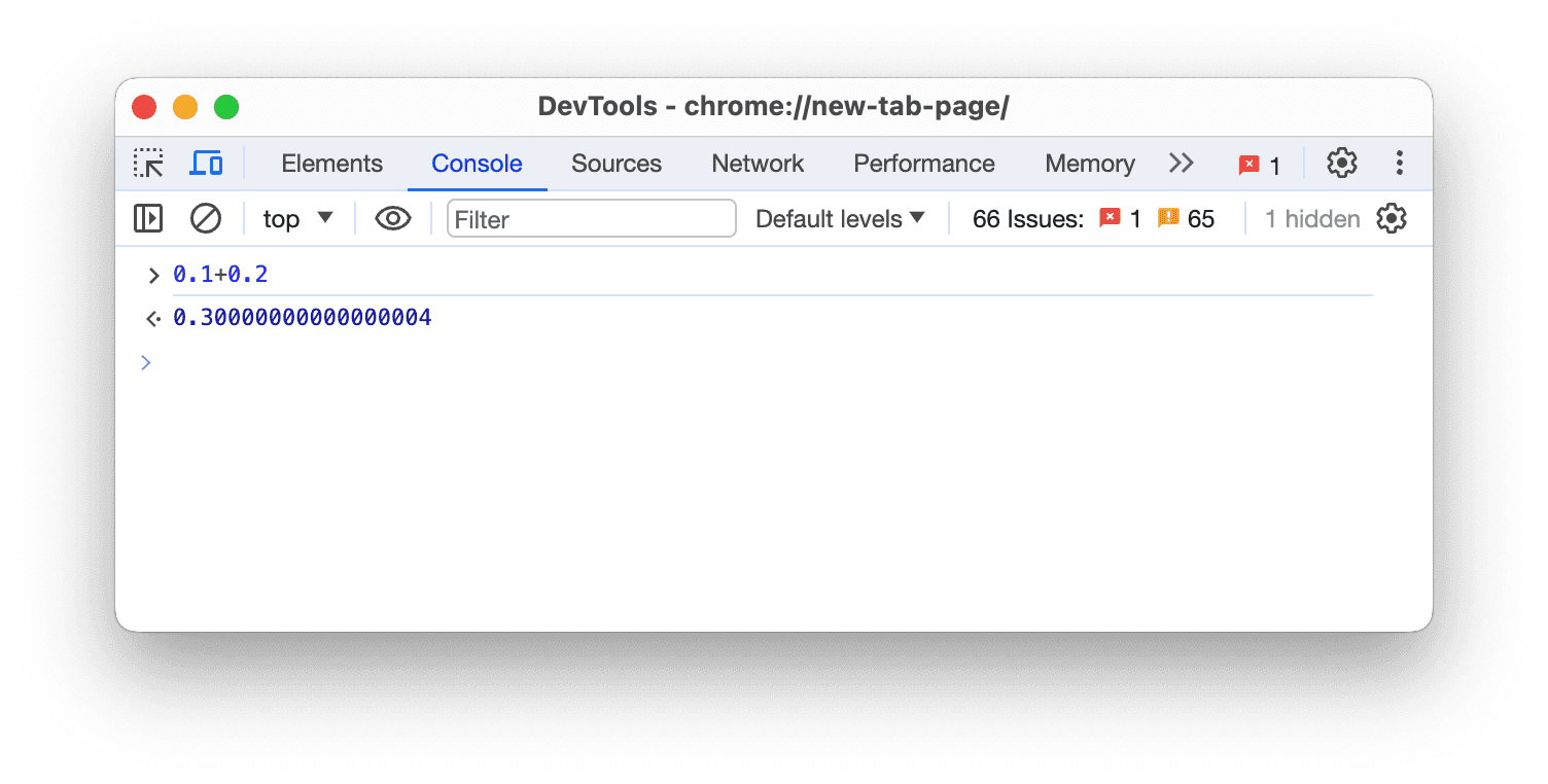 0.1 + 0.2 in JavaScript