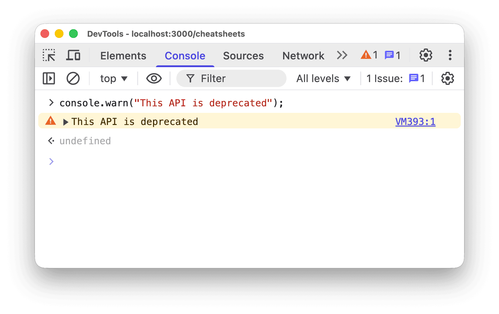console.warn