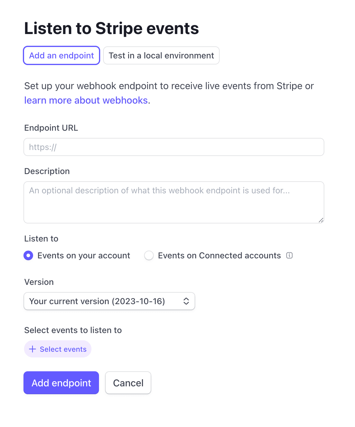 Stripe webhook add production listener